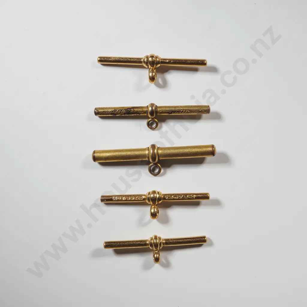 Five Antique Rolled Gold T Bars Image 1++
