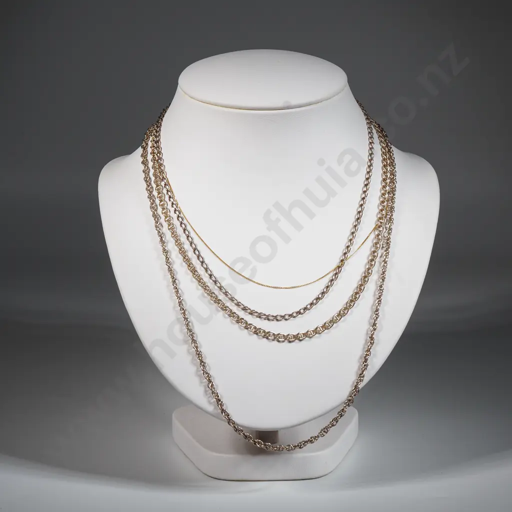 Four Sterling Silver Chains Image 1++