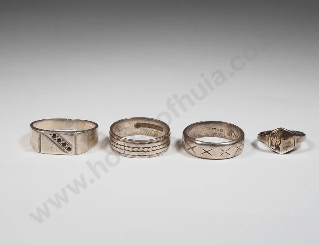 Four Sterling Silver Rings. Image 1++