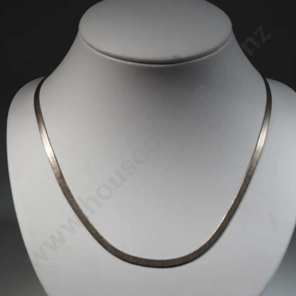Sterling Silver Flat Link Necklace  Image 1++