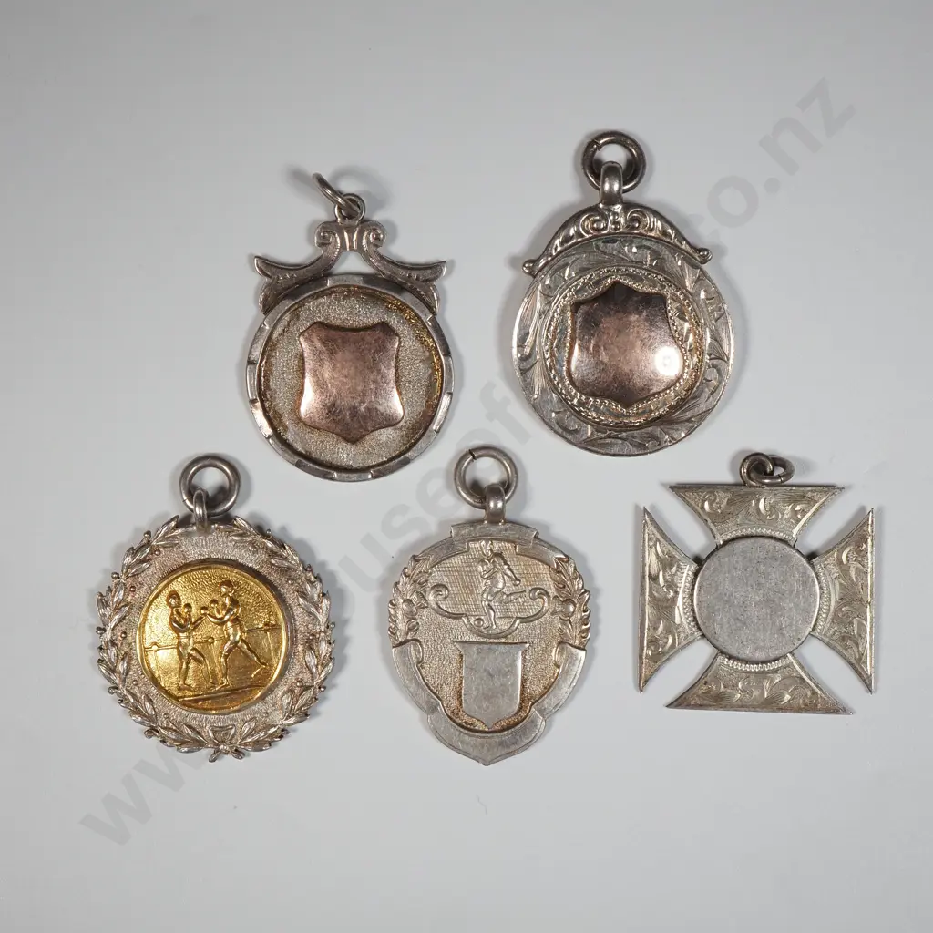 Five Sterling Silver Sports Fobs, For Boxing Image 1++