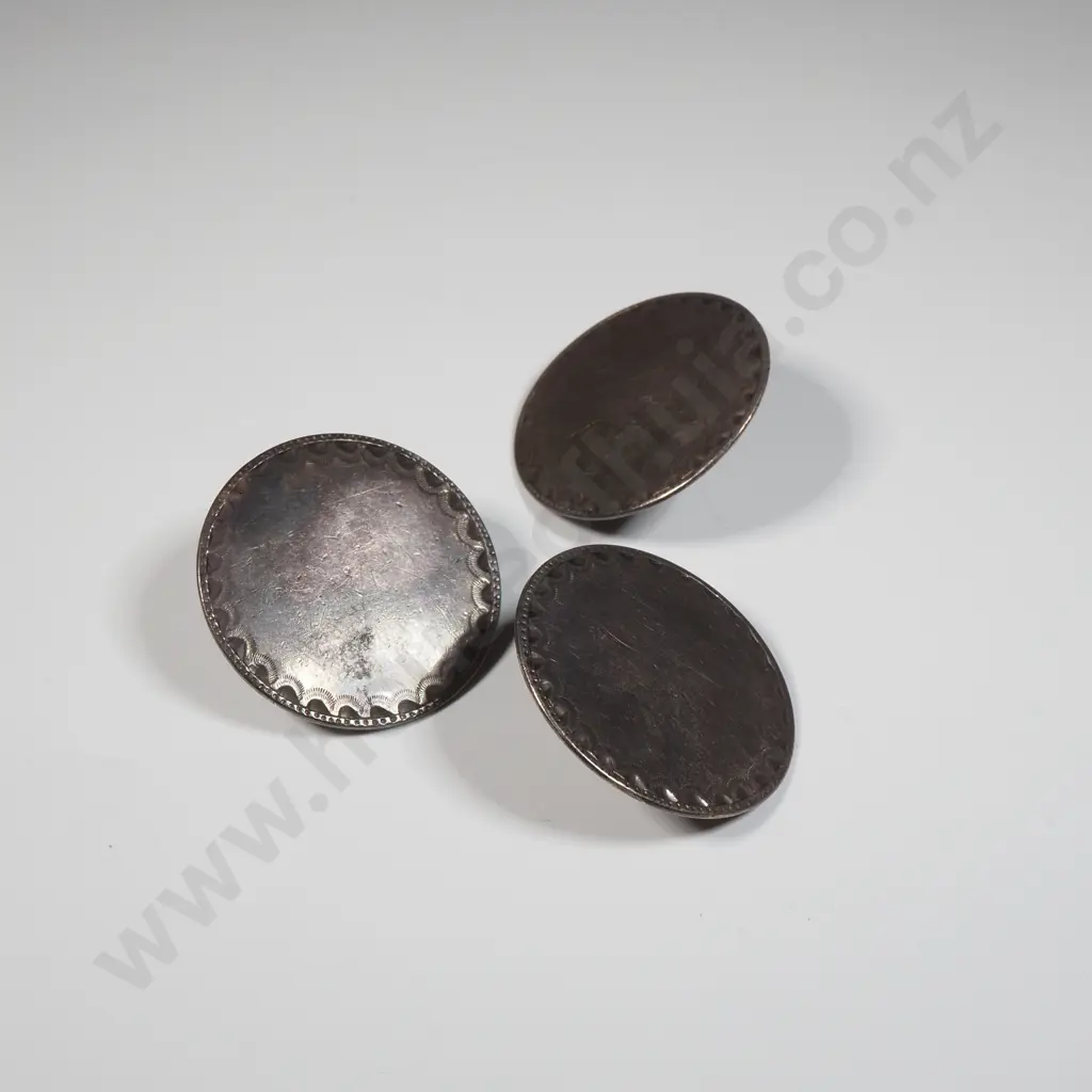 Three Sterling Silver Buttons  Image 1++
