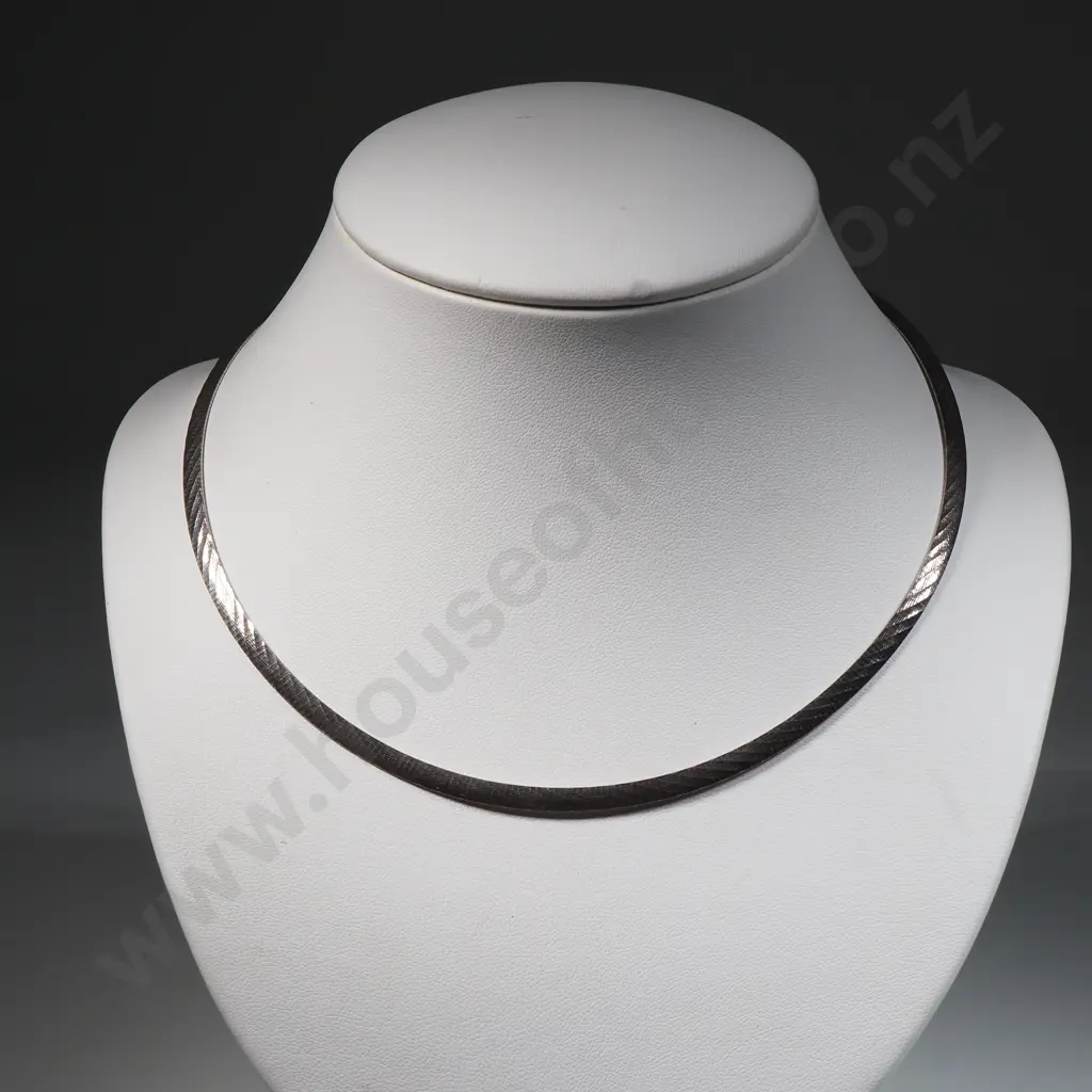 Sterling Silver Adjustable Snake Chain Collar Image 1++