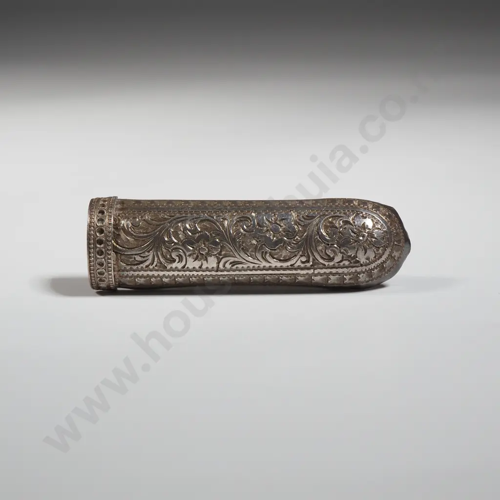 Sterling Silver Engraved Brooch - Flower Holder (Glass Broken)  Image 1++