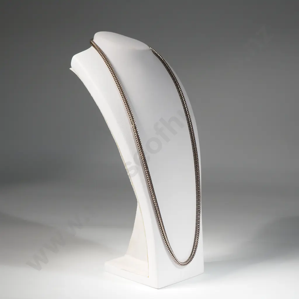 Sterling Silver Box Herringbone Chain Necklace Image 1++