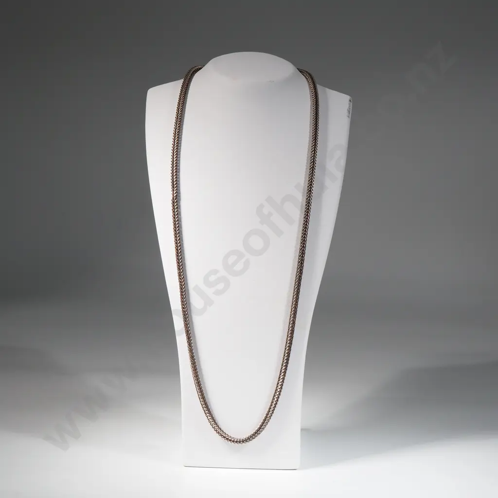 Sterling Silver Box Herringbone Chain Necklace Image 1++