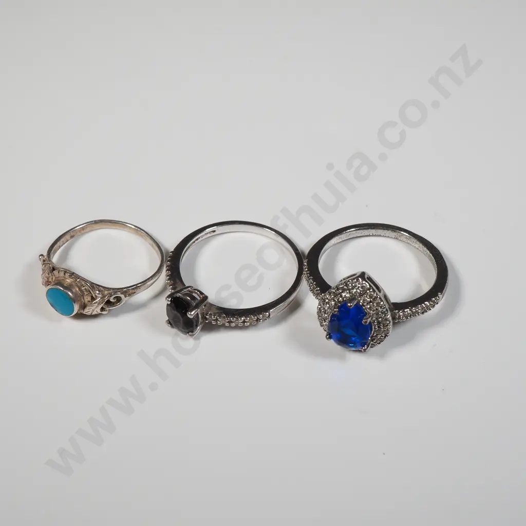 Three Coloured Stone Rings Image 1++