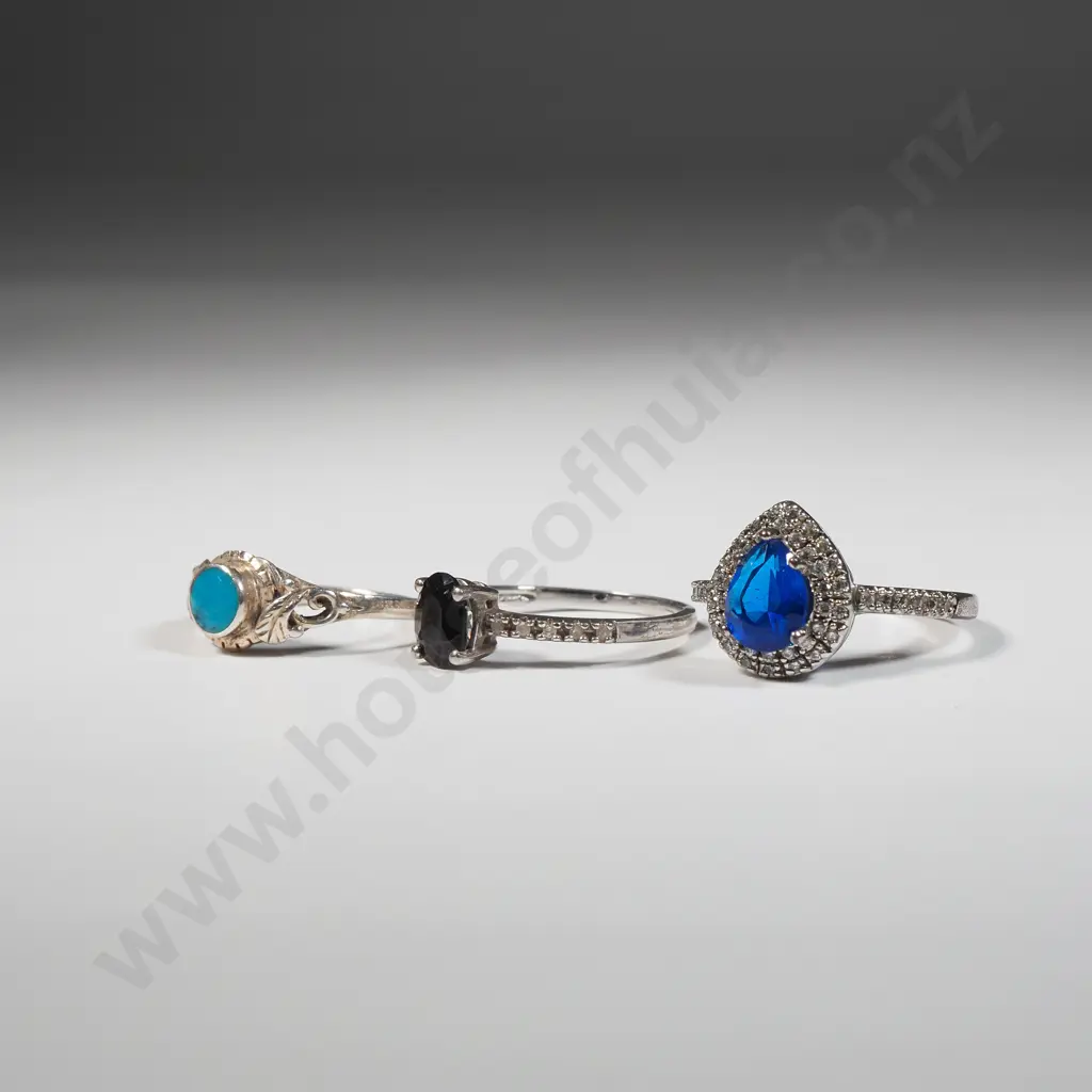 Three Coloured Stone Rings Image 1++