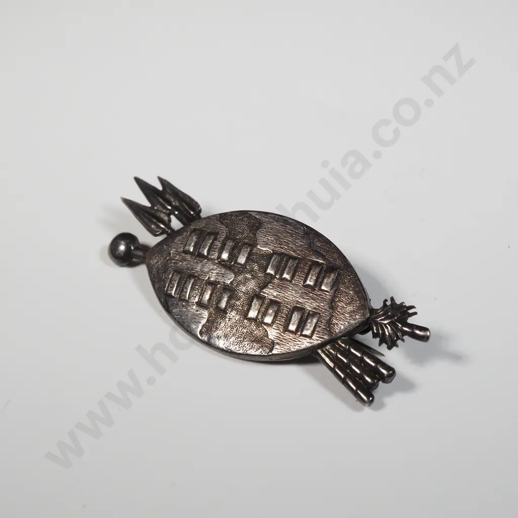 Sterling SIlver Zulu Shield Brooch Image 1++