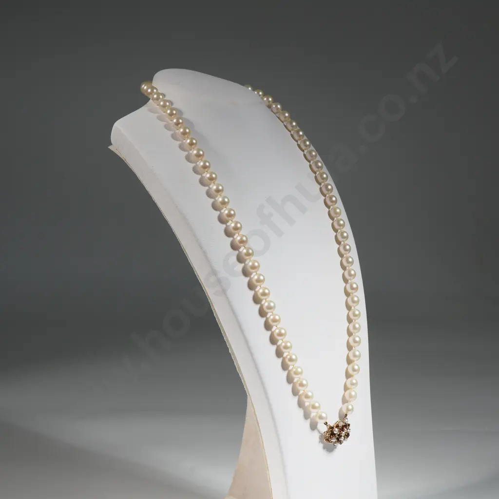9ct Gold Clasp Cultured Pearl Necklace Image 1++