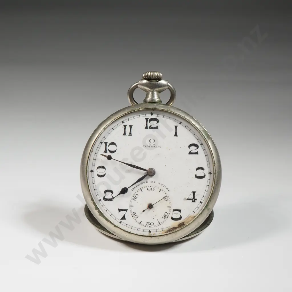 Omega Silver Plate Half Hunter Pocket  Image 1++