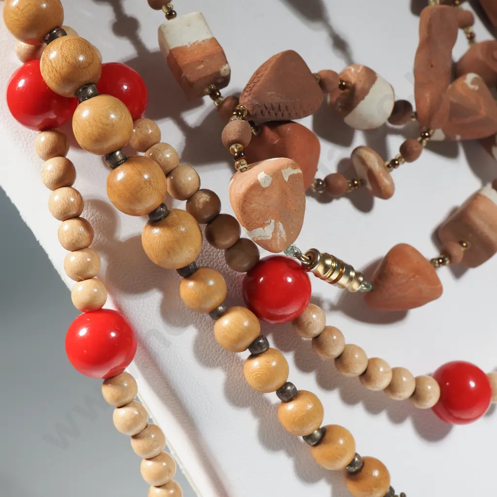 Assorted Wood & Jasperware Necklace  Image 1++