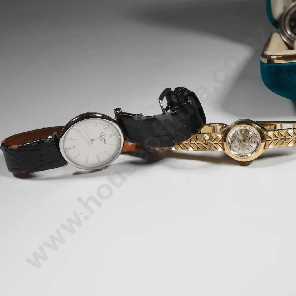 Three Watches, A Marcasite Fob Watch & Alarm Clock.A/F Image 1++