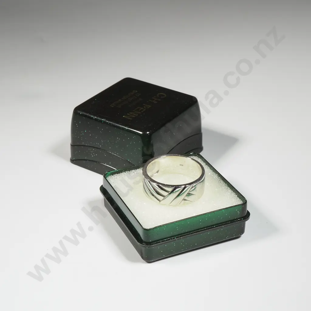 Gents Sterling Silver Textured Ring  Image 1++