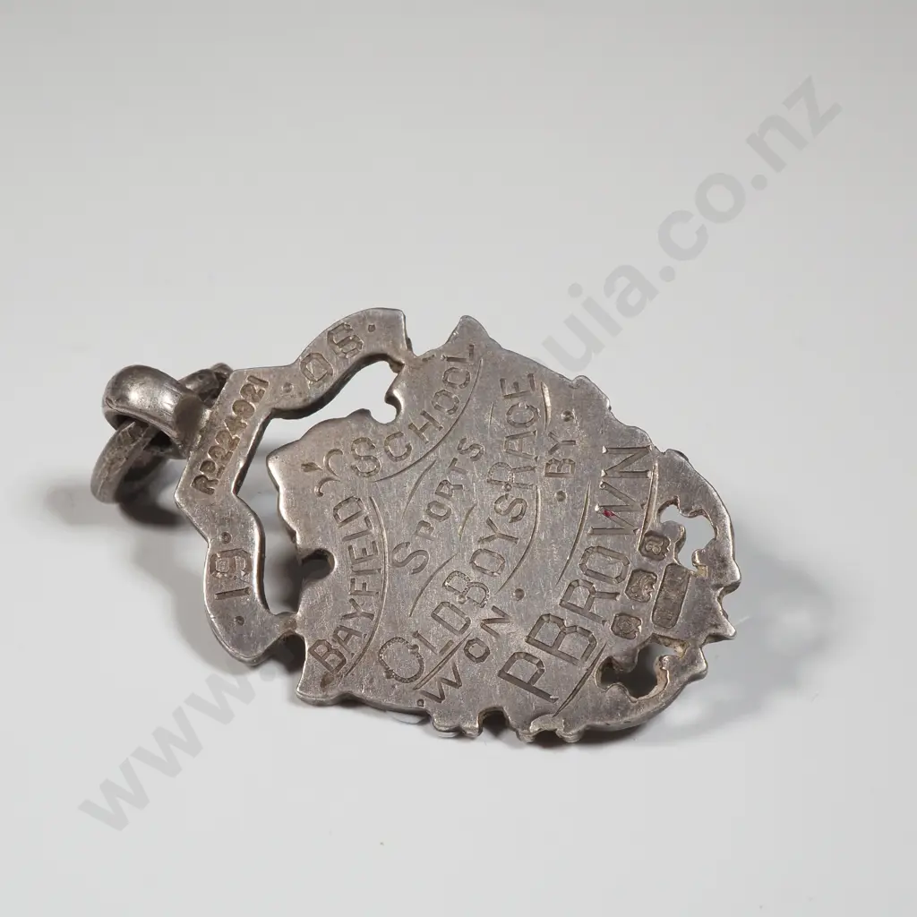 Sterling Silver Prize Fob For Old Boys Race At Bayfield School To P Brown Image 1++
