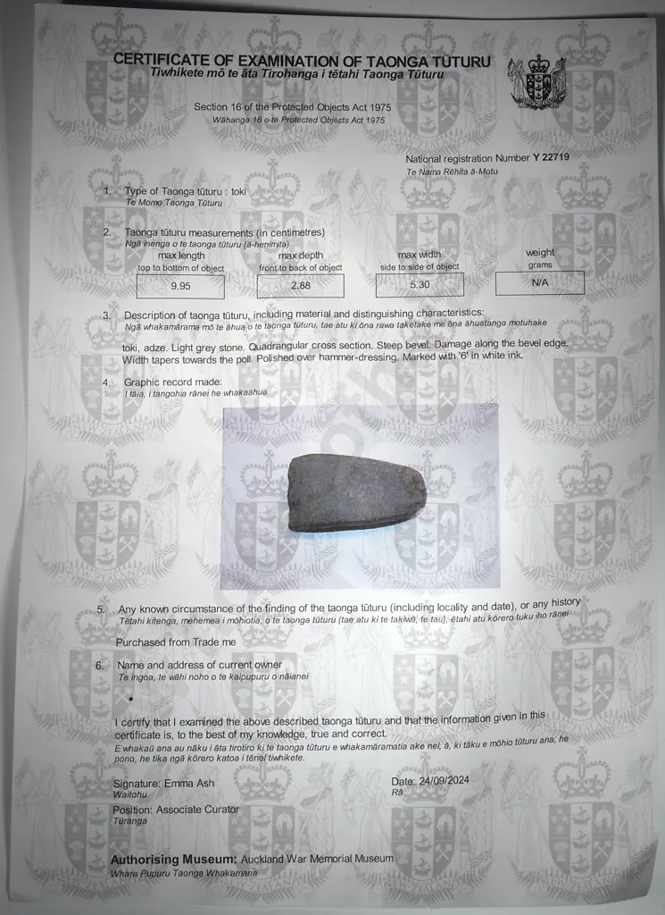 Pre-European Stone Toki - Y22719 Image 1++