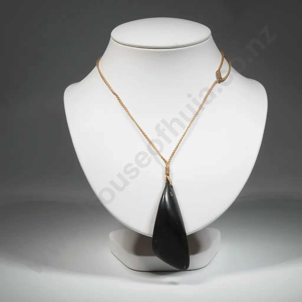 Greenstone Pendant on Cord  Image 1++