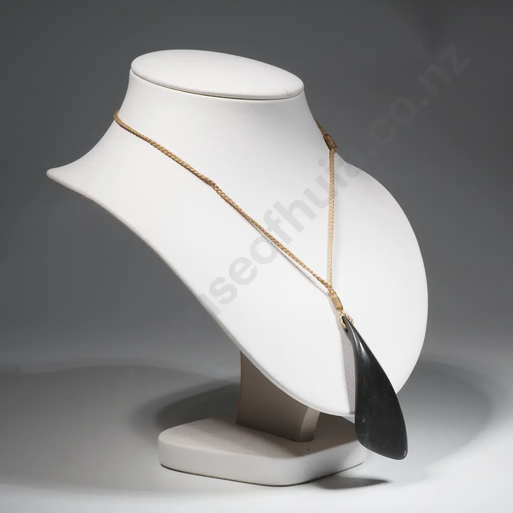 Greenstone Pendant on Cord  Image 1++