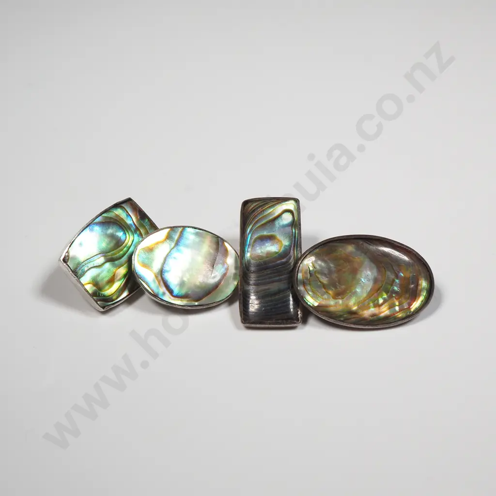 Paua Shell Cufflinks - One Sterling Silver Image 1++