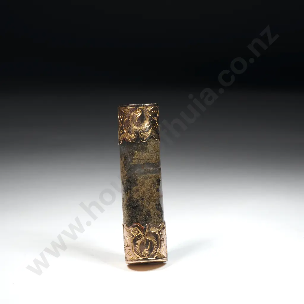 Exquisite New Zealand Gold Rush Gold Bearing Quartz Bar Brooch in Period Jewellers Box Image 1++