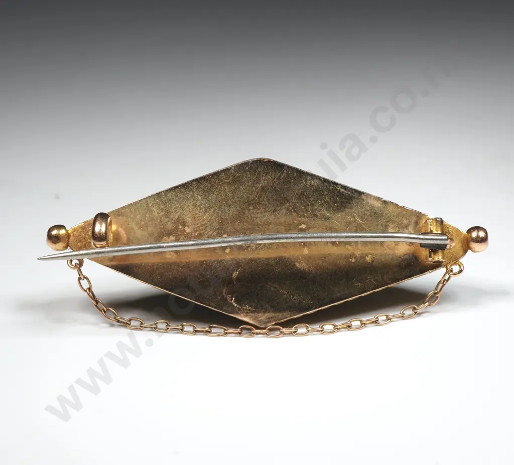 Impressive Colonial New Zealand Gold Bearing Quartz 15ct Gold Brooch Image 1++