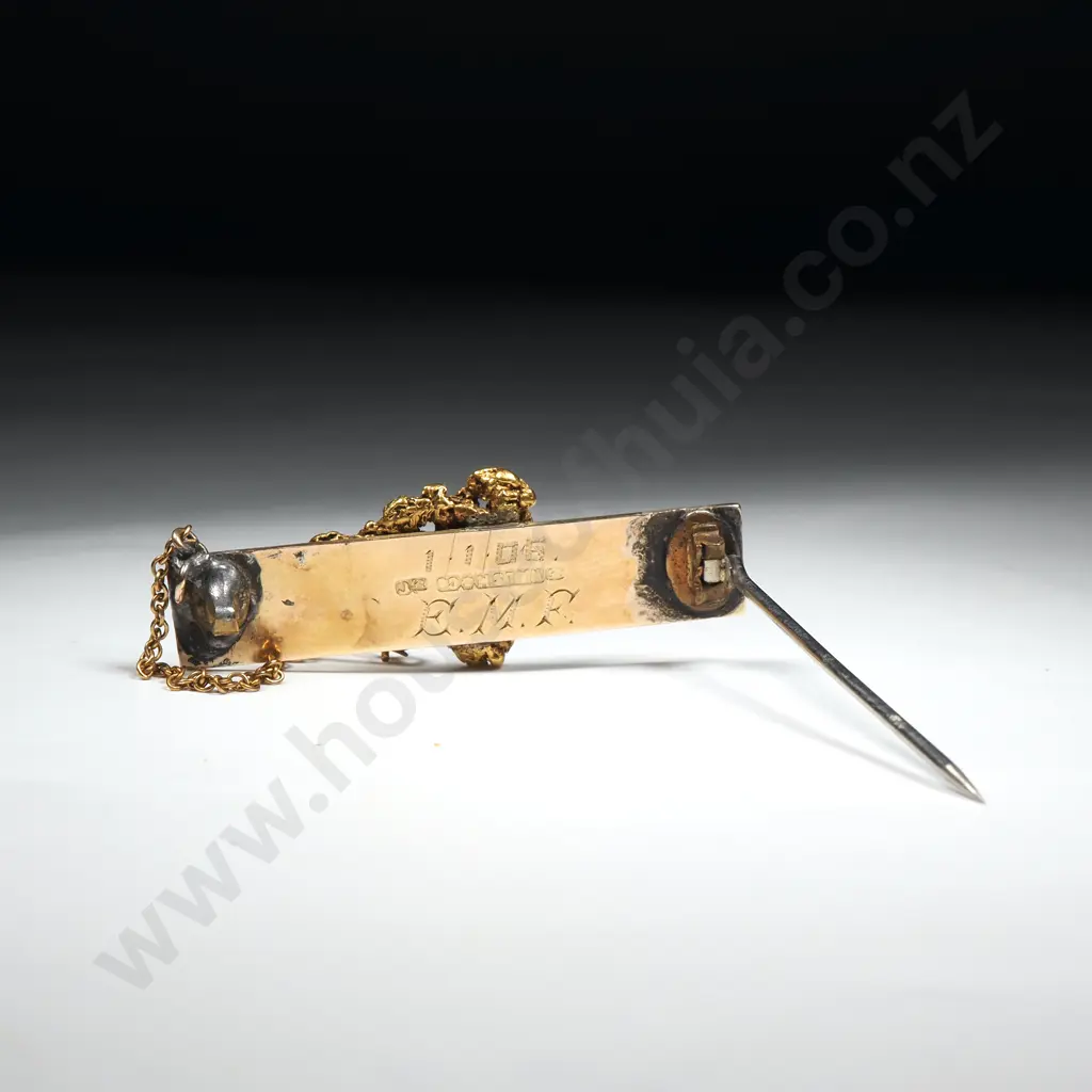 Impressive 15ct Gold New Zealand Brooch w Large Gold Nugget by Walsh & Co Jewellers Image 1++