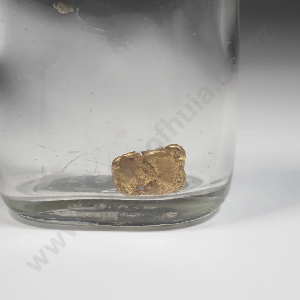 New Zealand Gold Nugget in Old Bottle - Panned in Otago Image 1++