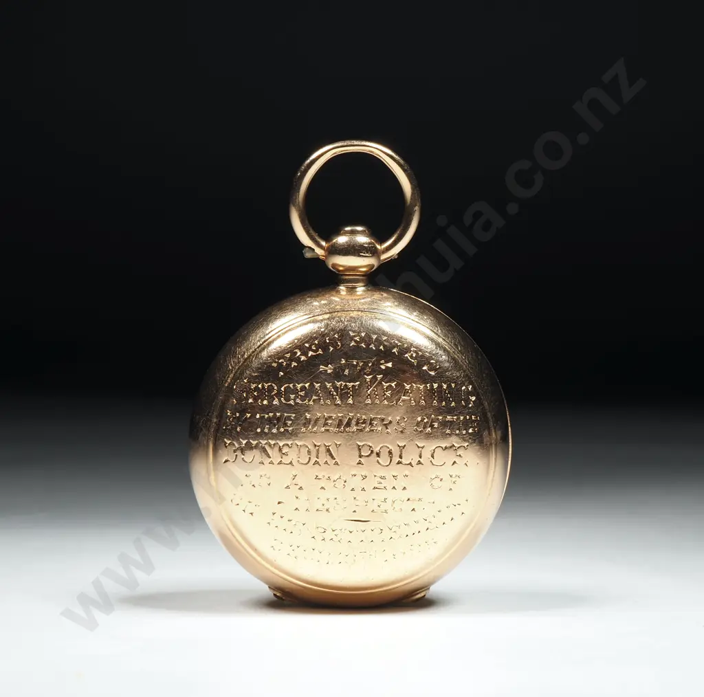 1896 15ct Sovereign Case Presented to Sergeant Keating Dunedin Police Image 1++