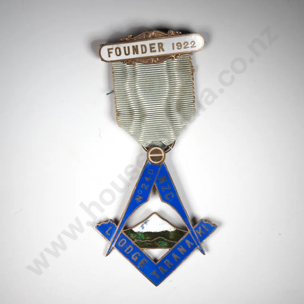 1922 Founder Member Taranaki Lodge Medal in Sterling Silver Image 1++