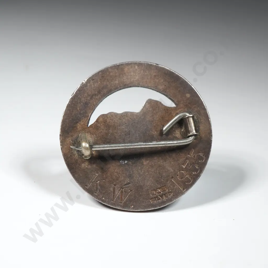 Antique Horowhenua Boys & Girls Clubs 1st Prize Badge in Sterling Silver & Enamel Image 1++