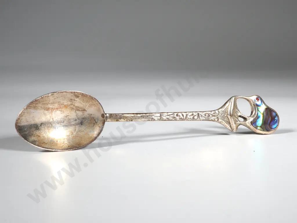 Boxed Set of Six Sterling Silver & Paua Shell Kiwi Spoons Image 1++