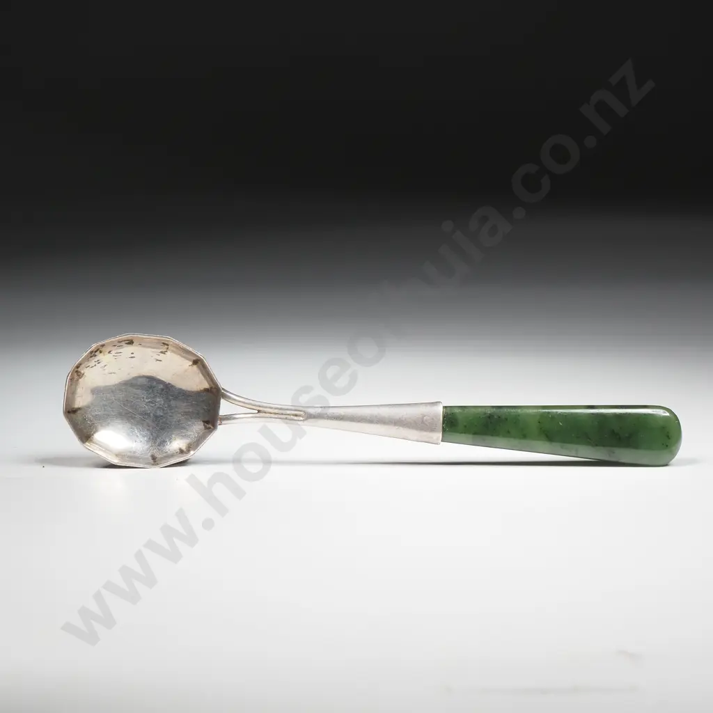 Sterling Silver Greenstone Spoon Image 1++