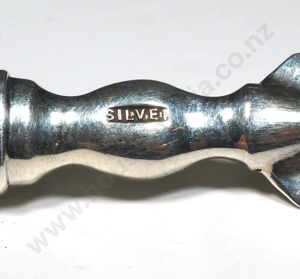 Sterling Silver & Greenstone Handle New Zealand Butter Knife Image 1++