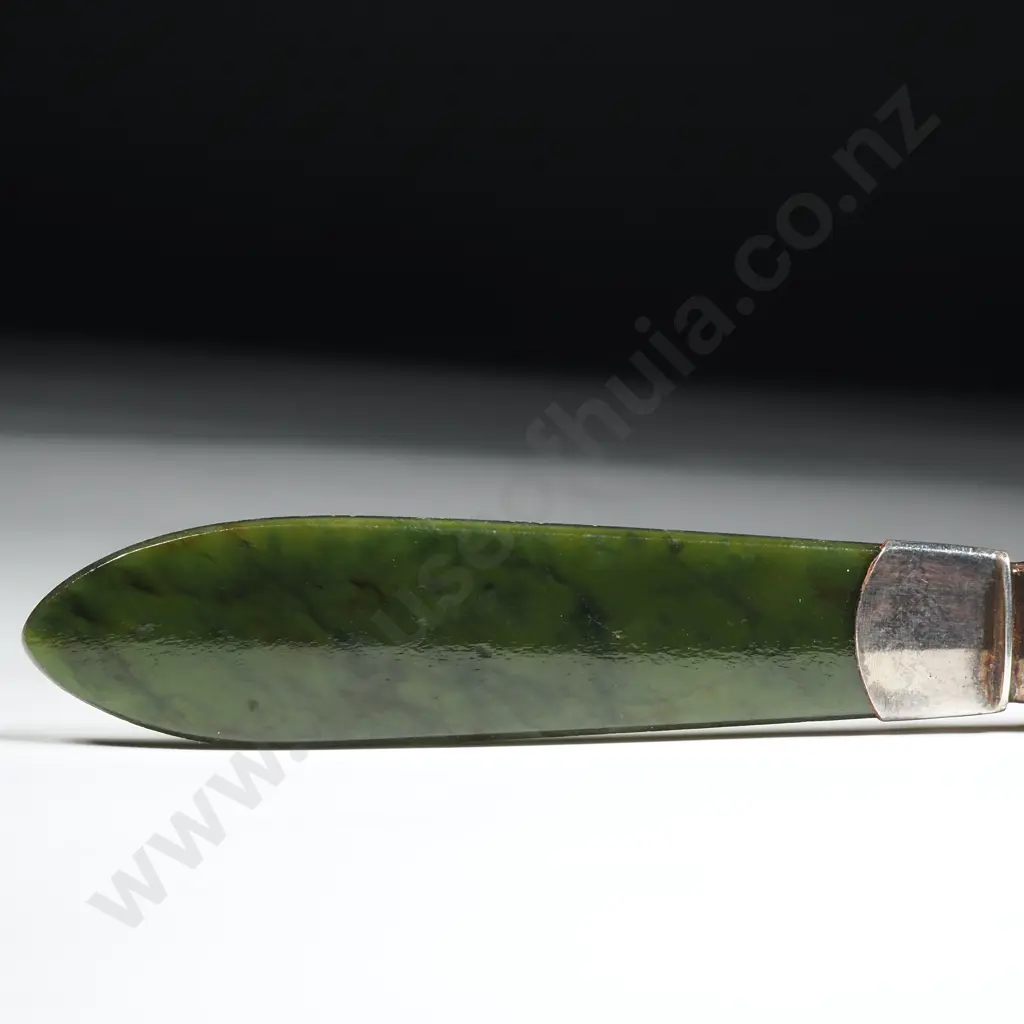 Sterling Silver Mounted Greenstone Letter Opener Image 1++