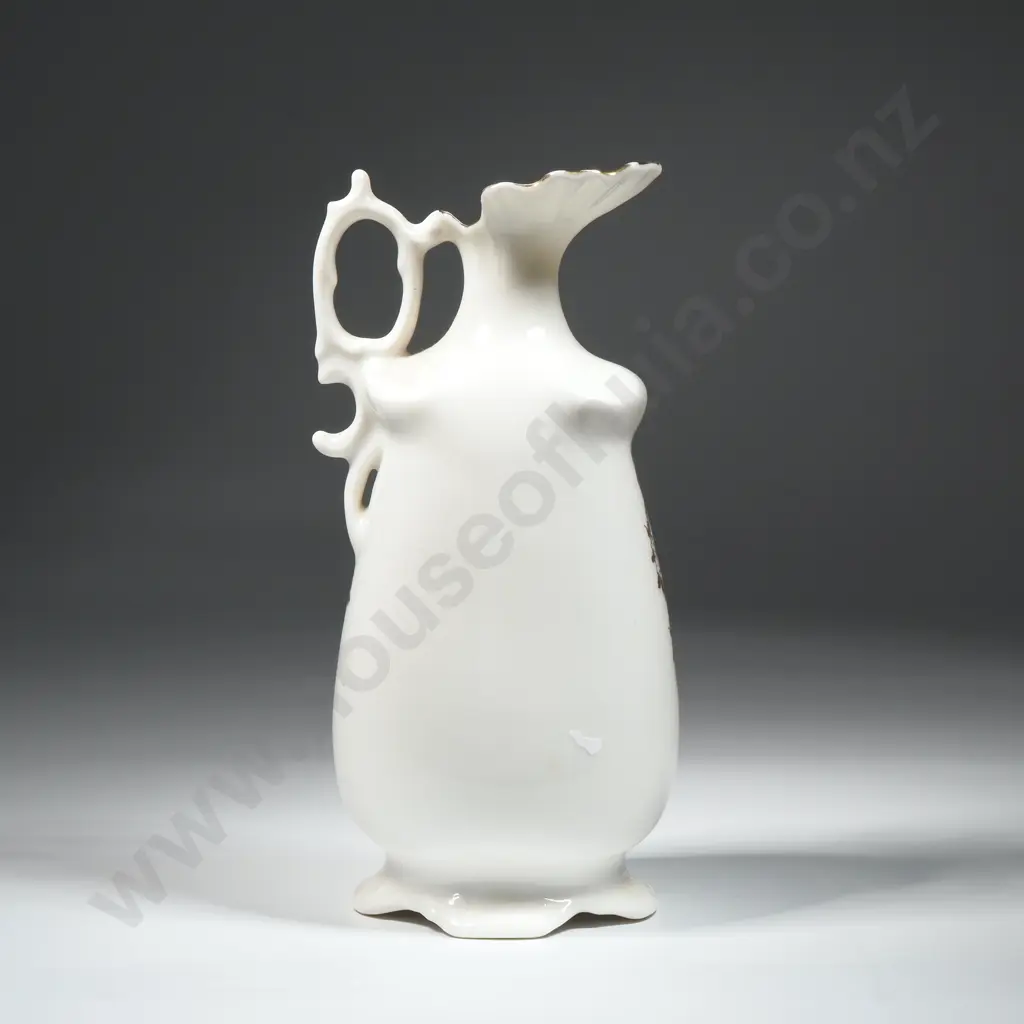 New Zealand International Exhibition, Christchurch 1906-7 Commemorative Jug - White Ground w Gold Trim Image 1++