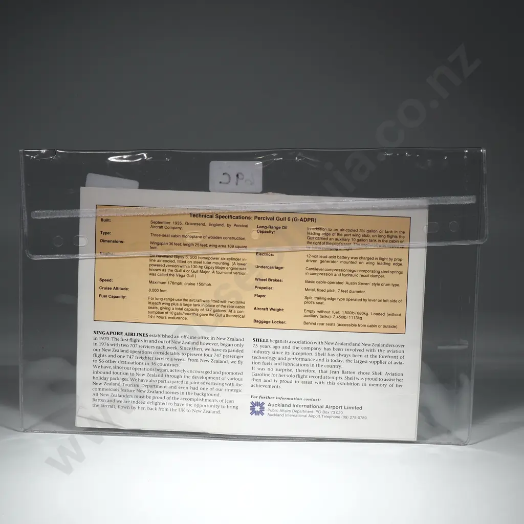 NZ Aviator Jean Batten Commemorative Set CelebratingHer "Wings Across The World" &the 25th  Anniversary Auckland Airport Image 1++