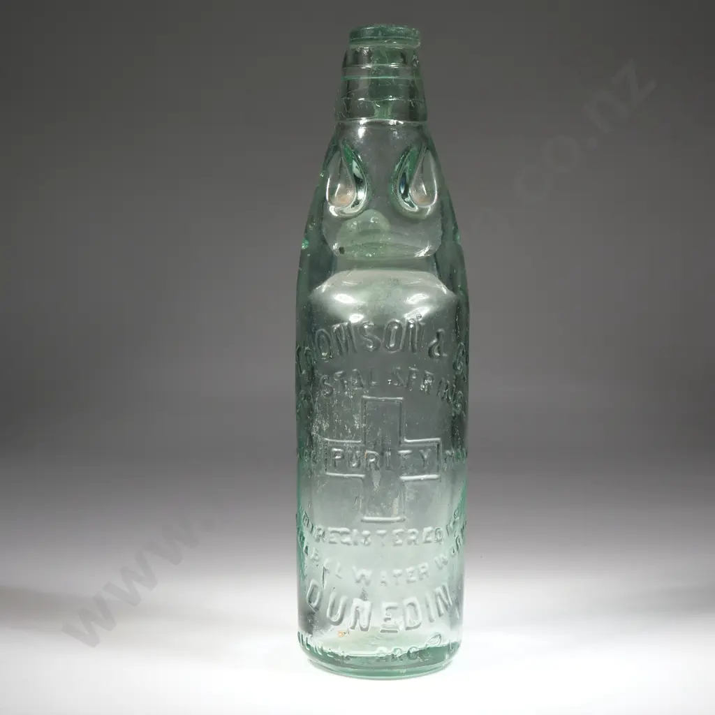 Thomson Dunedin Codd Bottle. Purity Cross Trade Mark. Kilner & Bros. 1912 On Base  Image 1++