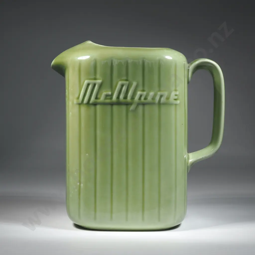 Crown Lynn Green McAlpine  Refrigerator Jug Image 1++
