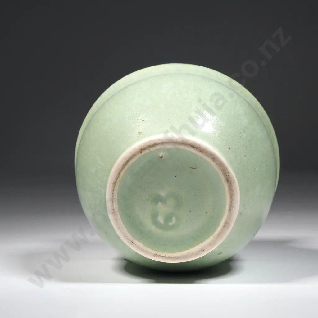 Crown Lynn vase Celadon Green  shape number 63. H 90mm  Image 1++