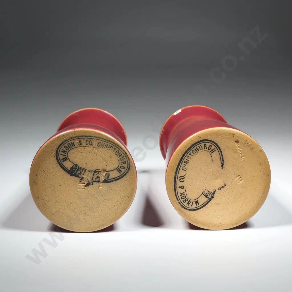 Pair of Antique Minson Christchurch Retailed English Vases  Image 1++