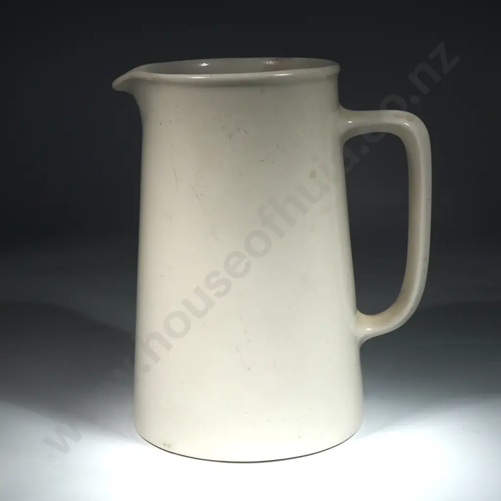 Large Crown Lynn Vitrified NZG Straight Sided Jug. Marked to Base. Image 1++