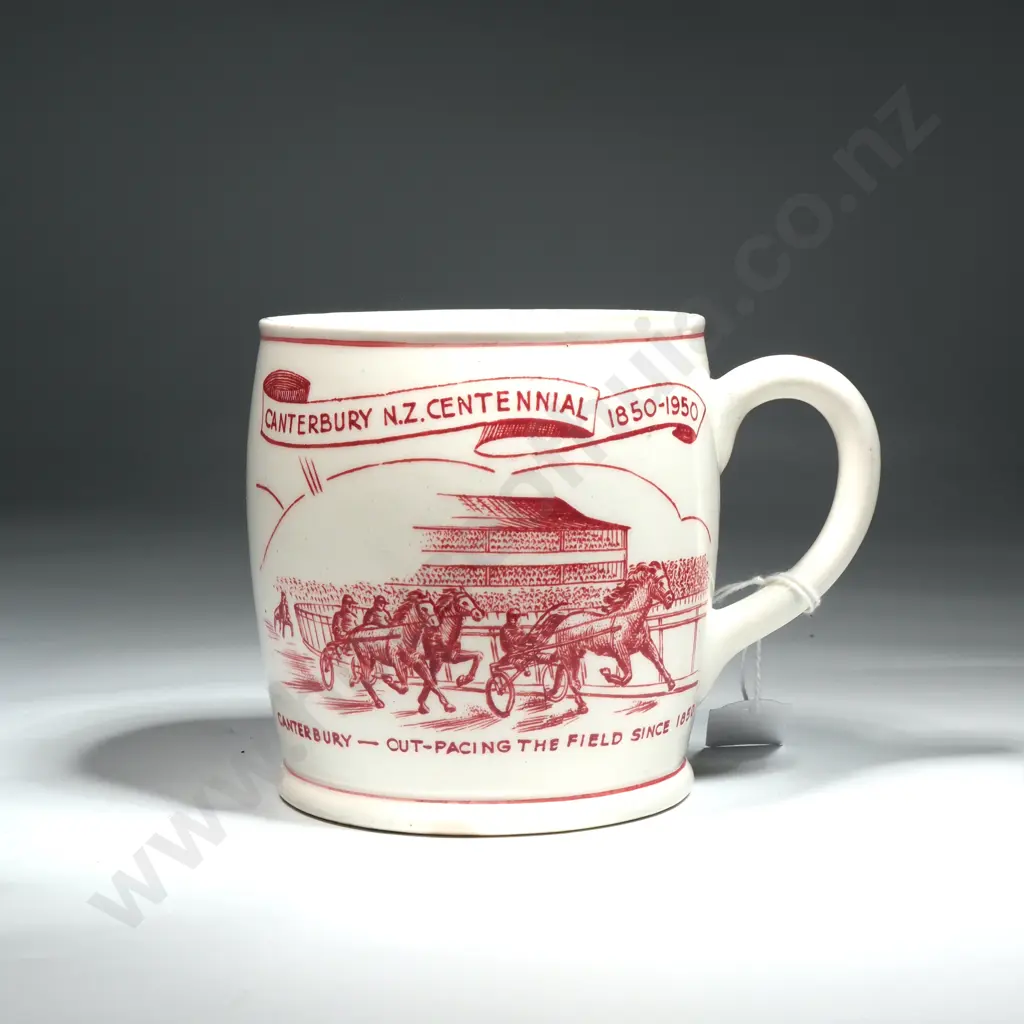 1950 Crown Lynn Empire Games Commemorative Mug by Potter Ernest Shufflebotham. Rim Chip Image 1++