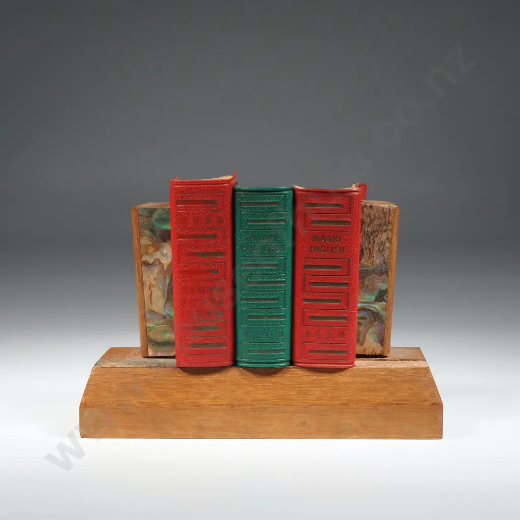 Three Lilliput Maori books with stand; Sovereign Woodware Ltd; 1964 - 1972; Image 1++