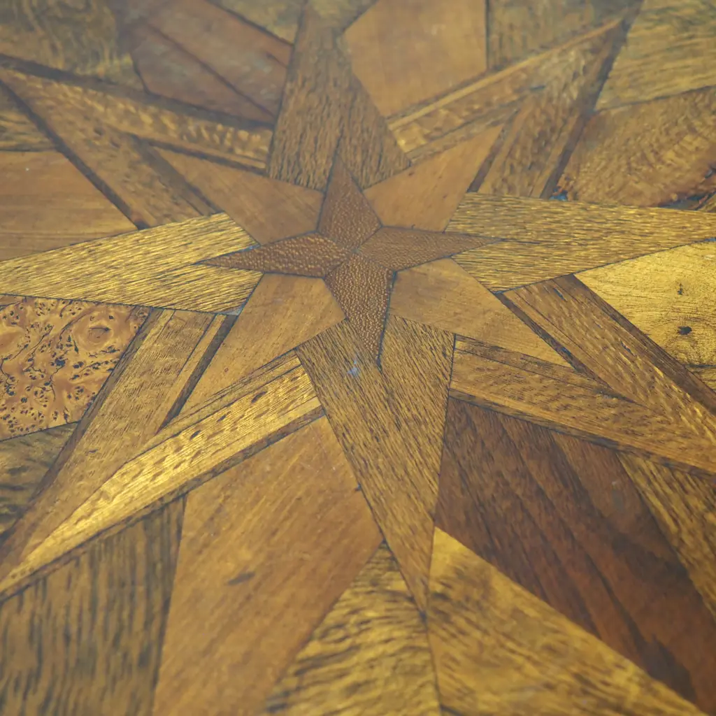 Antique New Zealand Timber Finely Inlaid Wine Table, Likely Jewell of Christchurch Image 1++