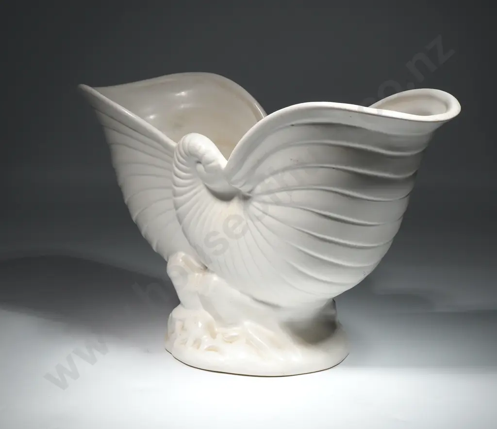Crown Lynn Double Nautilus Vase. Shape No 2067. L 280 x H 160mm  Image 1++