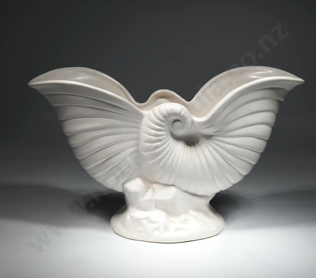 Crown Lynn Double Nautilus Vase. Shape No 2067. L 280 x H 160mm  Image 1++