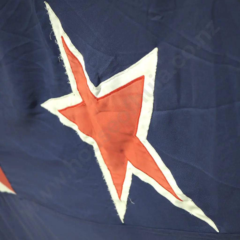 Historic New Zealand Flag from the Auckland Harbour Bridge - In Tattered Used Condition - MASSIVE!!! Image 1++