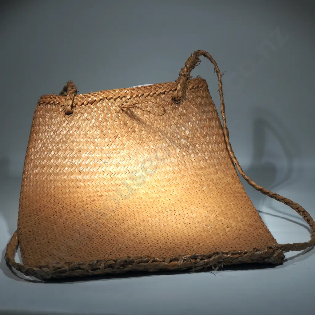 Handwoven Backpack Or Kete Pikau  L500 x W 380mm Image 1++