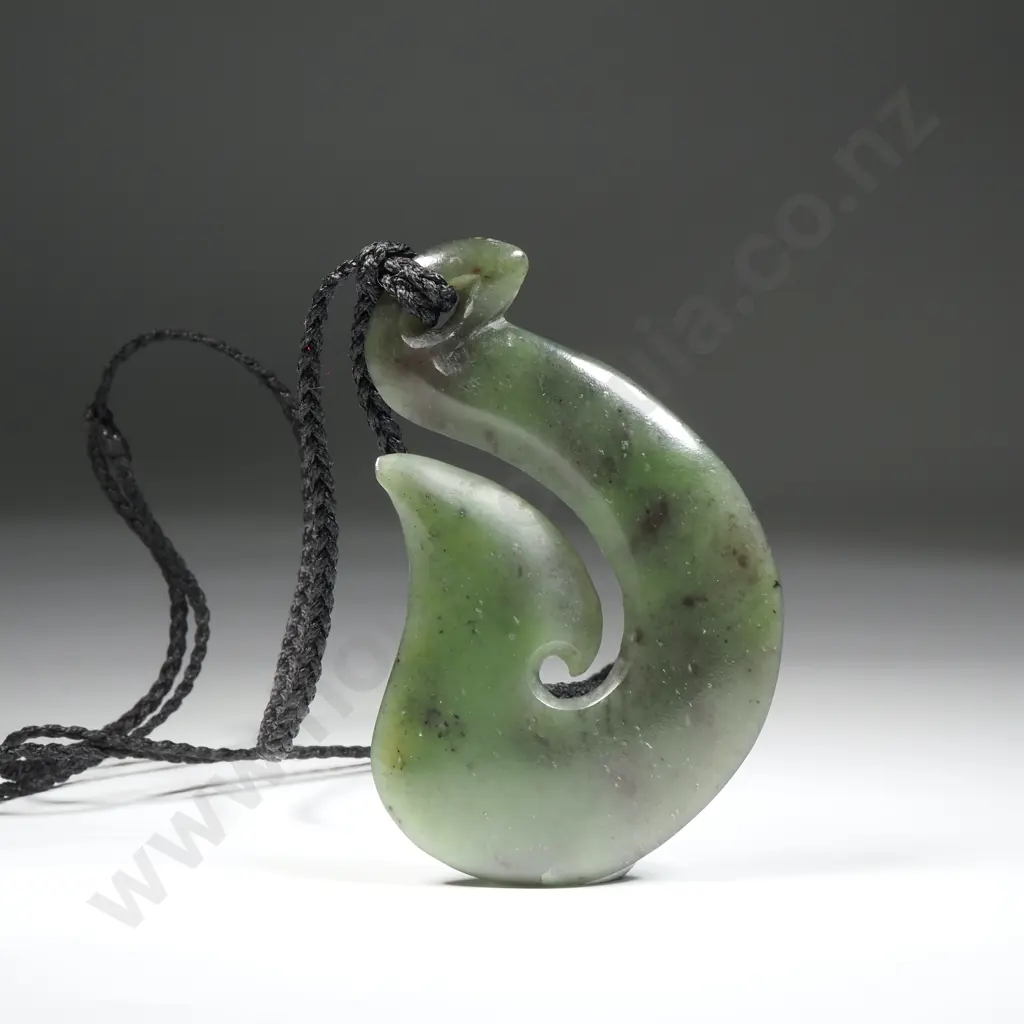 Large Pounamu Kawakawa Hei Matua (Hook) Image 1++
