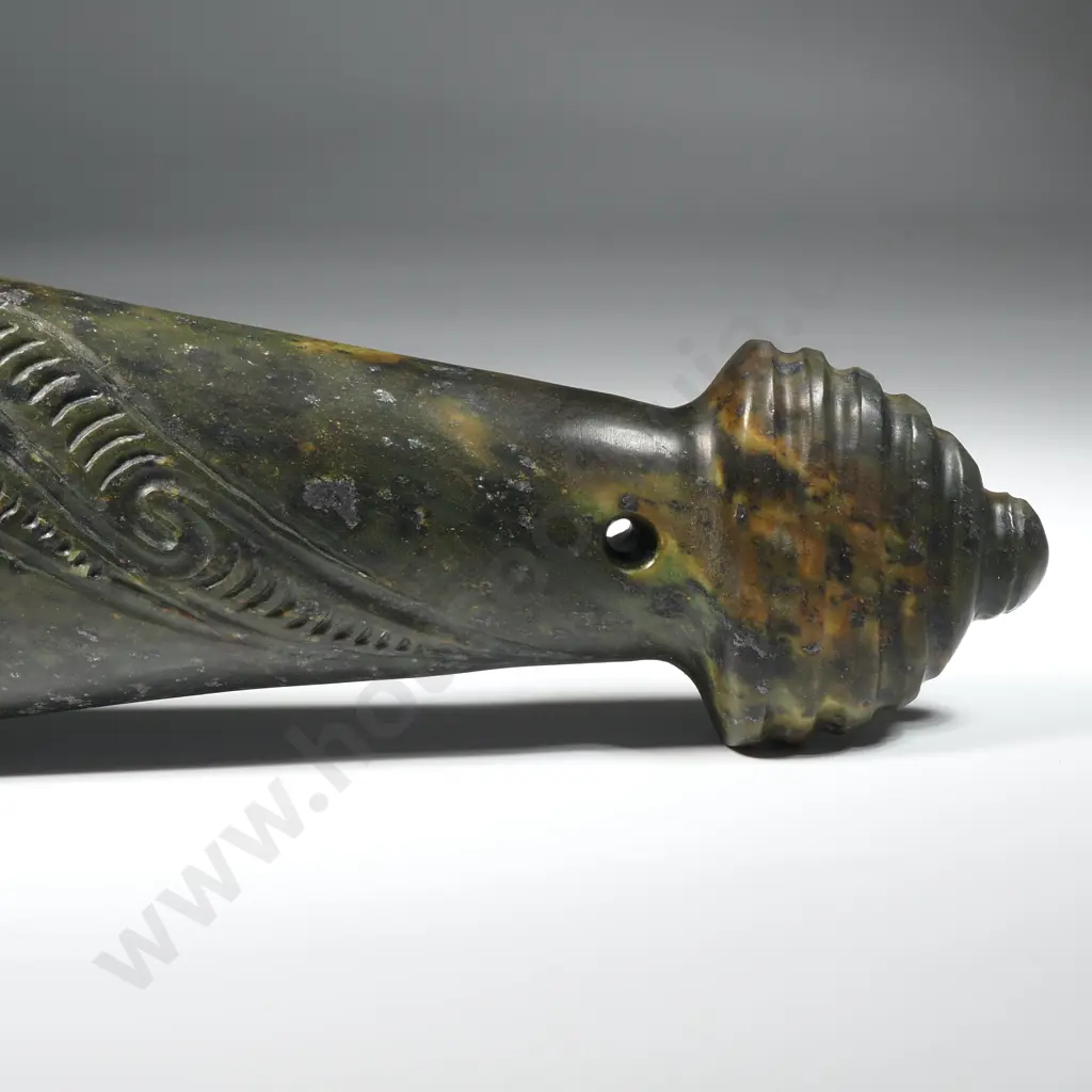 Large Pounamu  Mere with  Whakairo Designs To Both Sides Image 1++